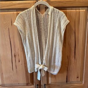 Lucky Brand Cream Open-Front Sweater